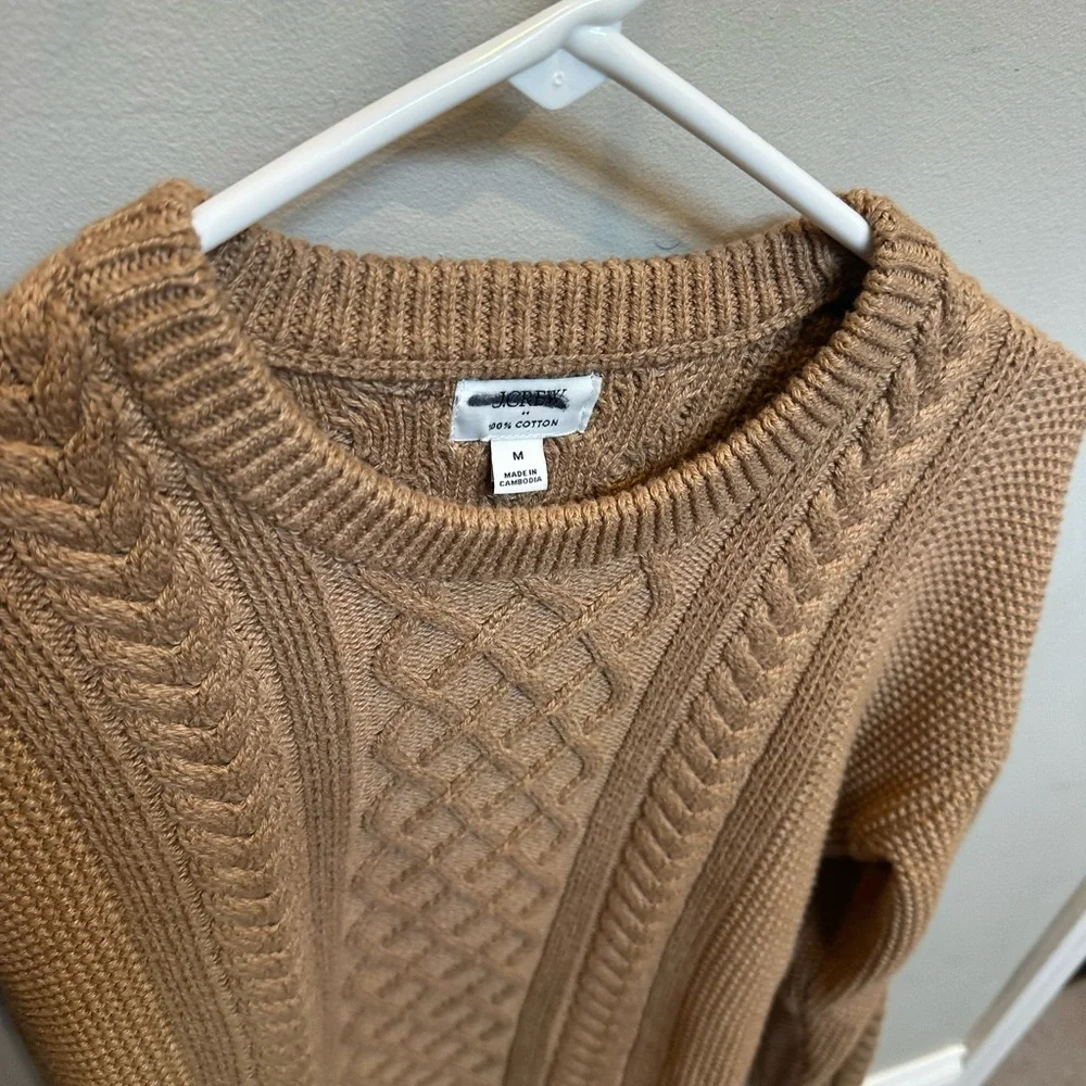 Classic Cable Knit Sweater J. Crew - camel